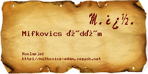 Mifkovics Ádám névjegykártya
